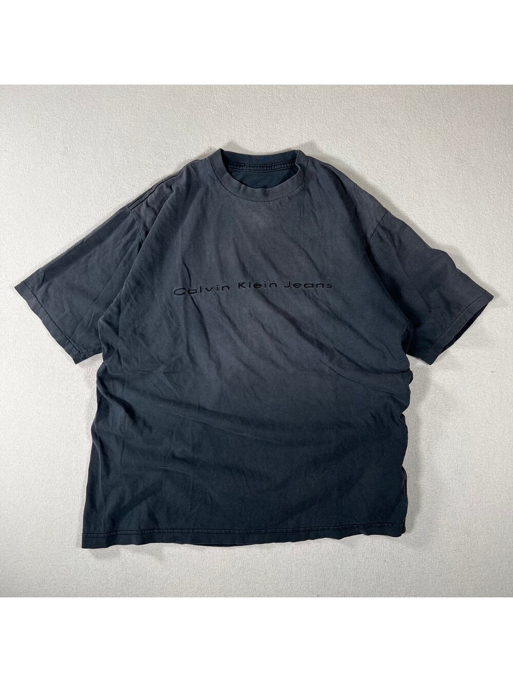 Vintage 90s Calvin Klein Jeans Black Oversized Cotton T-Shirt Faded